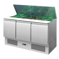 Ice-A-Cool ICE3850: Three Door Refrigerated Saladette Preparation Counter