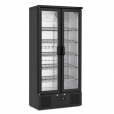 Blizzard BAR20WINE - Black Upright Double Hinged Glass Door Bottle Cooler (wine shelves)