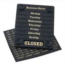 Code DL226: Days of the Week Open Closed Sign with Adjustable Times