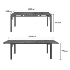 Bolero Valletta Grey Slatted Extendable Outdoor Dining Table Bolero Valletta Grey Slatted Extendable Outdoor Dining Table