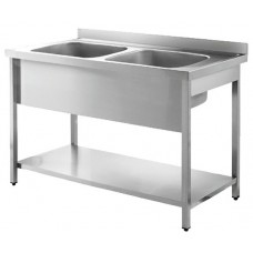 Inomak LA5142C: 1.4Mtr Double Bowl No Drainers on Legs Inomak LA5142C: 1.4Mtr Double Bowl No Drainers on Legs