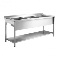 Inomak LA5192C: 1.9Mtr Double Bowl with Side Drainers on Legs Inomak LA5192C: 1.9Mtr Double Bowl with Side Drainers on Legs