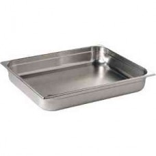 Vogue K804: 2/1 Stainless Steel Gastronorm Pan - 100mm Deep