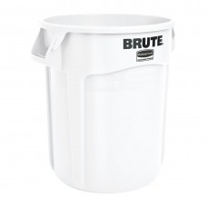 L652 Rubbermaid Round Brute White Container