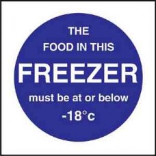 Code L839: Food in This Freezer Below -18 Deg C Sign Code L839: Food in This Freezer Below -18 Deg C Sign