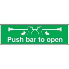 Code L856: Push Bar To Open Sign for use on Fire Doors Code L856: Push Bar To Open Sign for use on Fire Doors