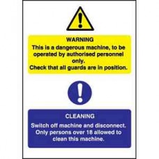 Code L945: Dangerous Machine Cleaning Sign Code L945: Dangerous Machine Cleaning Sign