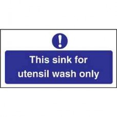 Code L956: Utensil Wash Only Sign