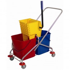 Jantex M880: Dual Bucket Mop Wringer - Blue & Red Jantex M880: Dual Bucket Mop Wringer - Blue & Red