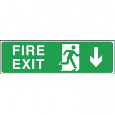 Code W300: Fire Exit Arrow Down Sign Code W300: Fire Exit Arrow Down Sign