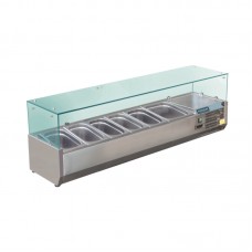 Polar GD876: 5 x 1/3 + 1/2 GN Refrigerated Counter Top Servery Prep Unit