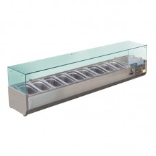 Polar GD878: 9 x 1/3 GN Refrigerated Counter Top Servery Prep Unit Polar GD878: 9 x 1/3 GN Refrigerated Counter Top Servery Prep Unit