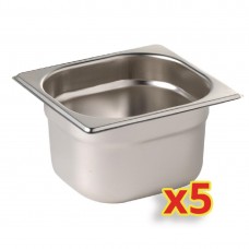 Polar S411: 5 x 1/6 Gastronorm Container Kit - 150mm Deep
