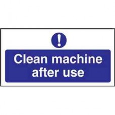 Code W371: Clean Machine After Use Sign Code W371: Clean Machine After Use Sign