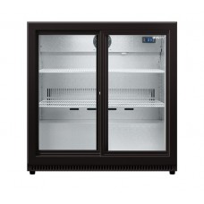 Husky C2S Black Double Sliding Door Bottle Cooler 