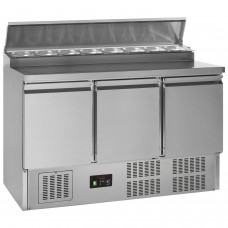 Interlevin GSS435: 3 Door Refrigerated Preparation Counter - 348Ltr Interlevin GSS435: 3 Door Refrigerated Preparation Counter - 348Ltr