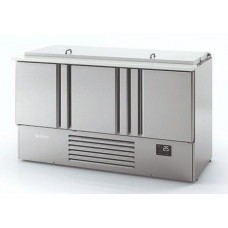 Infrico ME1003BAN: 3 Door Stainless Steel Refrigerated Gastronorm Saladette Counter - 355Ltr
