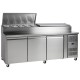 Tefcold SS7300: 3 Door Refrigerated Gastronorm Pizza Preparation Counter - 429Ltr