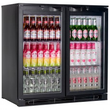 Tefcold BA21H: 196Ltr Double Hinged Door Back Bar Beer Cooler with LED Lighting - Black Tefcold BA21H: 196Ltr Double Hinged Door Back Bar Beer Cooler with LED Lighting - Black