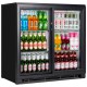 Tefcold BA21S: 196Ltr Double Sliding Door Back Bar Beer Cooler with LED Lighting - Black