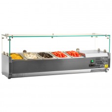 Tefcold VK33-120: 5 x 1/4 GN Refrigerated Counter Top Servery Prep Unit Tefcold VK33-120: 5 x 1/4 GN Refrigerated Counter Top Servery Prep Unit