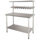 Vogue CB908: 1200mm Wide Chefs Prep Station with table and multishelf unit - 600mm Deep