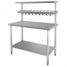 Vogue CB909: 1800mm Wide Chefs Prep Station with table and multishelf unit - 600mm Deep Vogue CB909: 1800mm Wide Chefs Prep Station with table and multishelf unit - 600mm Deep