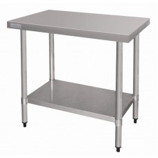Vogue T375: 0.9m Chefs Steel Work Table without up stand Vogue T375: 0.9m Chefs Steel Work Table without up stand