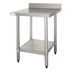 Vogue T380: 0.9mm Chefs Steel Wall Table with Upstand Vogue T380: 0.9mm Chefs Steel Wall Table with Upstand
