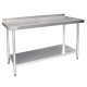 Vogue T382: 1.5m Chefs Steel Wall Table with Upstand