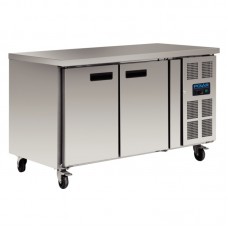 Polar G596: 2 door refrigerated food preparation counter with side mounted condenser. With extended 2 year full onsite warranty Polar G596: 2 door refrigerated food preparation counter with side mounted condenser. With extended 2 year full onsite warranty