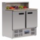 Polar G603: 2 door marble Top Pizza Preparation Counter with Marble Top Section Polar G603: 2 door marble Top Pizza Preparation Counter with Marble Top Section