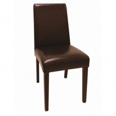 Bolero GF955: Faux Leather Dining Chairs Dark Brown (Pack of 2) Bolero GF955: Faux Leather Dining Chairs Dark Brown (Pack of 2)