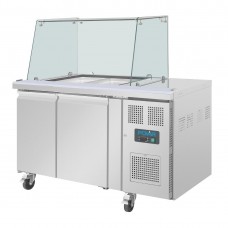 Polar UA017 GN Saladette Counter with Square Sneeze Guard 2 Door