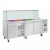 Polar UA019 GN Saladette Counter with Square Sneeze Guard 4 Door