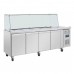Polar UA019 GN Saladette Counter with Square Sneeze Guard 4 Door